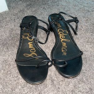 Strappy Sam Edelman block heel black sandals